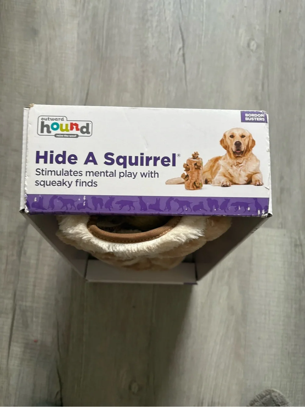 Outward Hound Hide A Squirrel Plush Puzzle Toy - Tan with Green Accents BNWT